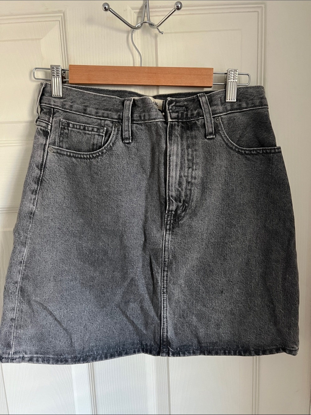 Madewell Washed Black Denim Mini Skirt
